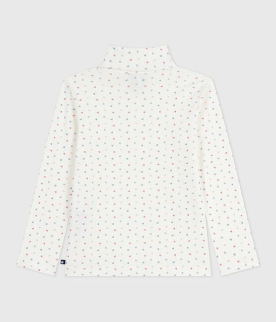 Kinder-Rollkragenshirt aus bedruckter Baumwolle  weiss MARSHMALLOW/weiss MULTICO
