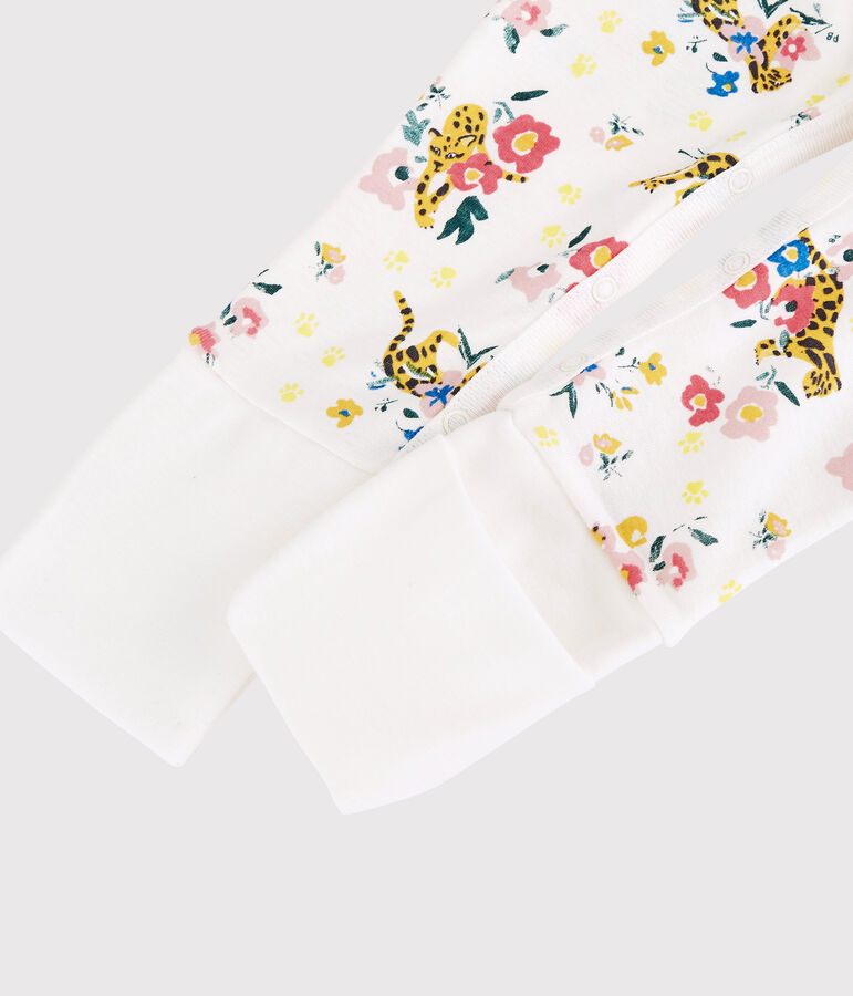 Baby-Strampler mit abnehmbaren F&uuml;&szlig;en aus Baumwolle in Leuchtfarbe weiss/vielfarbig