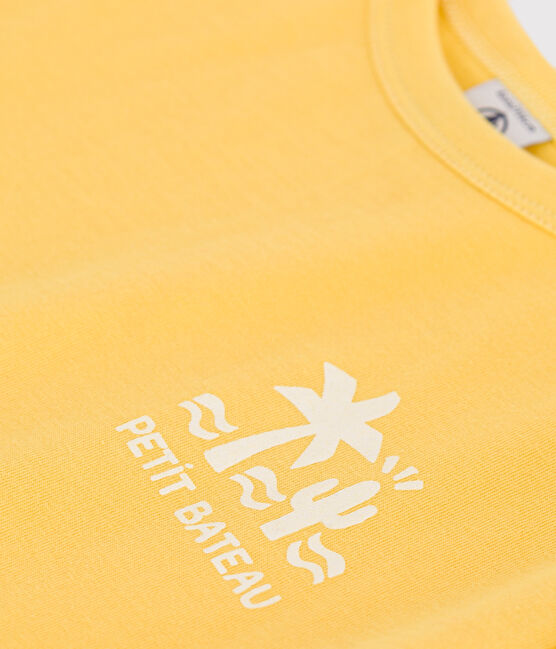 Kurzärmeliges Kinder-T-Shirt aus bedruckter Baumwolle gelb ORGE
