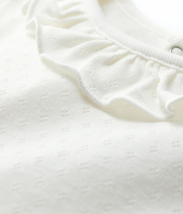 Kurz&auml;rmelige Baby-Bluse aus Baumwolle f&uuml;r M&auml;dchen weiss