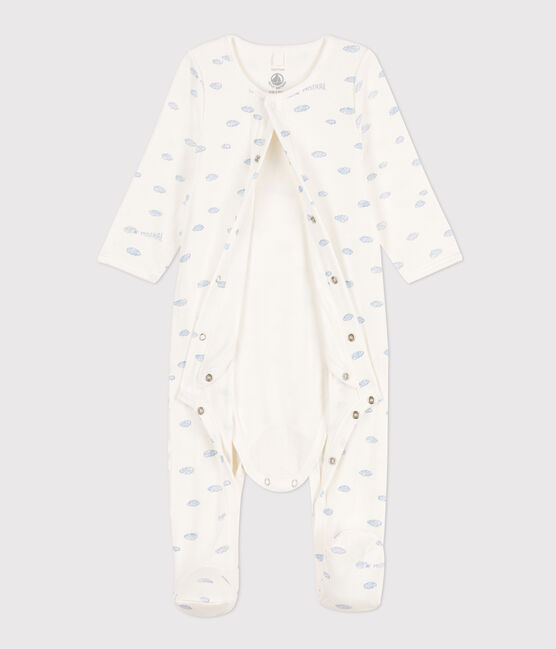 Baby-Bodyjama aus Doppeljersey weiss MARSHMALLOW/weiss MULTICO