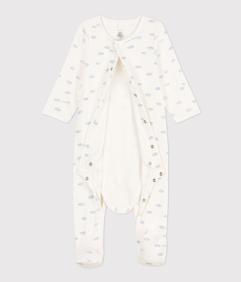 Baby-Bodyjama aus Doppeljersey weiss/vielfarbig