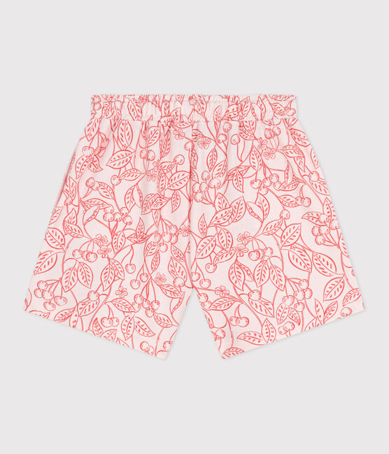Kinder-Shorts aus bedruckter Baumwolle rosa FLEUR/ SPI