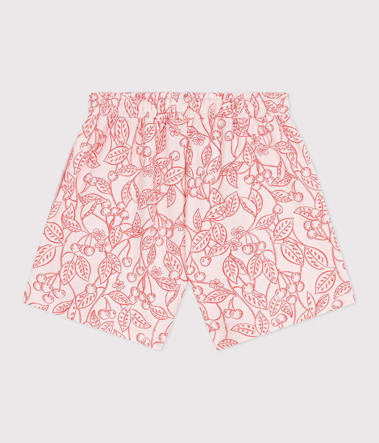 Kinder-Shorts aus bedruckter Baumwolle rosa/rot