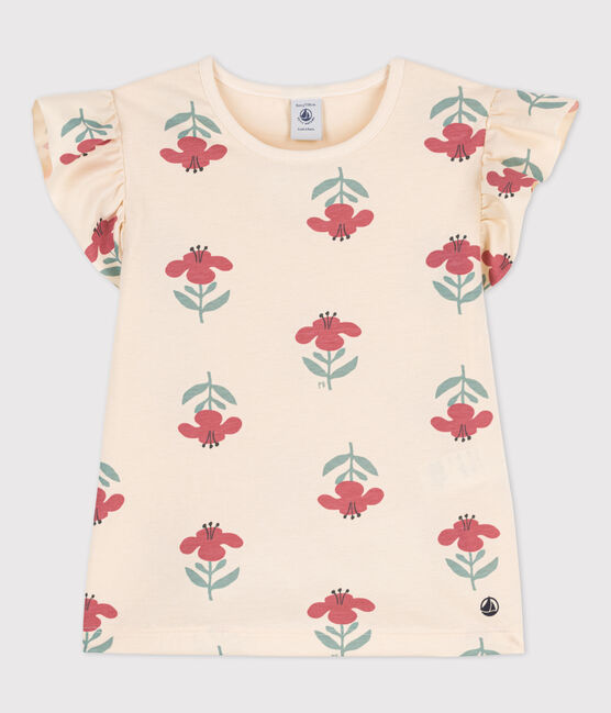 Bedrucktes Kinder-T-Shirt aus Baumwolle für Mädchen weiss AVALANCHE+ENNEIGE/ MULTICO