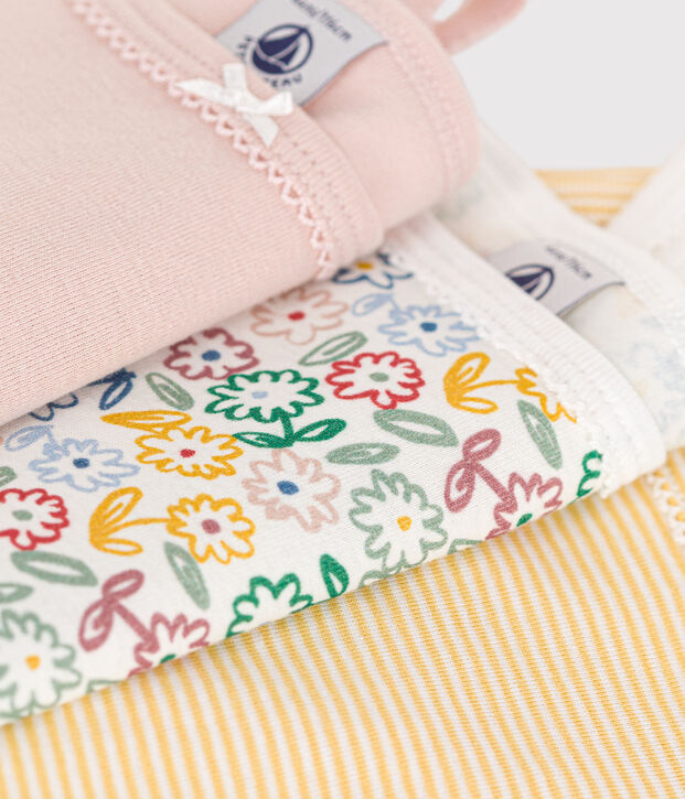 3er-Set Kinder-Spaghetti-Tops mit Blumenmotiv vielfarbig