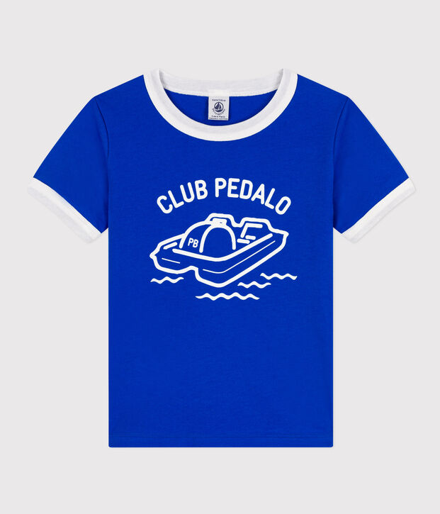 Bedrucktes Kinder-T-Shirt aus Baumwolle f&uuml;r Jungen blau/weiss