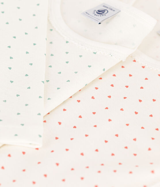 2er-Set langärmelige T-Shirts aus Baumwolle mit Herzmotiv für Mädchen variante 1