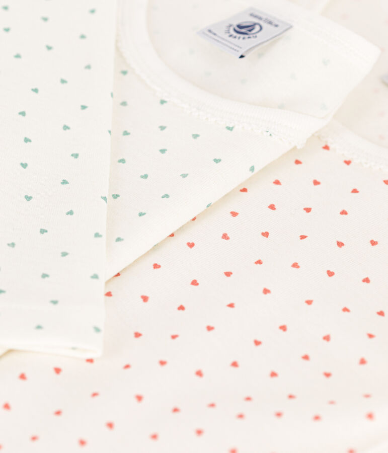 2er-Set lang&auml;rmelige T-Shirts aus Baumwolle mit Herzmotiv f&uuml;r M&auml;dchen variante 1