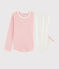Kinderpyjama aus Rippstrick mit Lochmuster für Mädchen weiss MARSHMALLOW/rosa CHARME