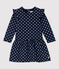 Baby-Kleid aus Molton für Mädchen blau SMOKING/weiss MARSHMALLOW