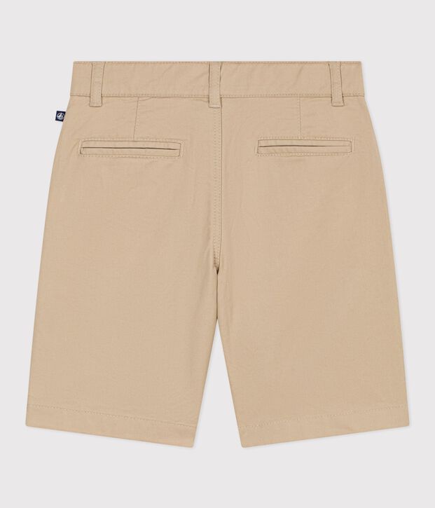 Kinder-Bermudashorts aus einfarbiger Baumwolle beige