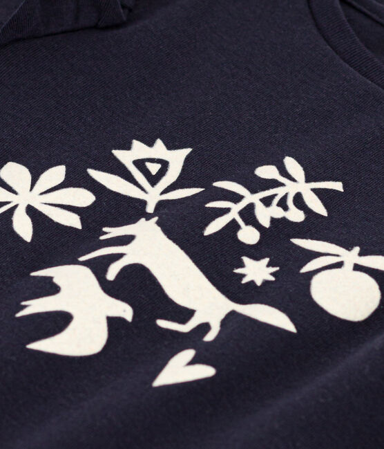 Langärmeliges T-Shirt aus Baumwolle für Kinder/Mädchen blau SMOKING