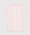 Eng anliegendes T-Shirt mit Rundhalsausschnitt aus Bio-Baumwolle Damen weiss MARSHMALLOW/rot TERKUIT