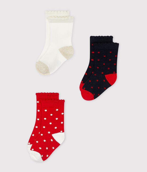 3er-Set Babysocken f&uuml;r M&auml;dchen vielfarbig
