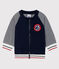 Teddyjacke aus Doppeljersey für Jungen blau SMOKING/weiss MARSHMALLOW