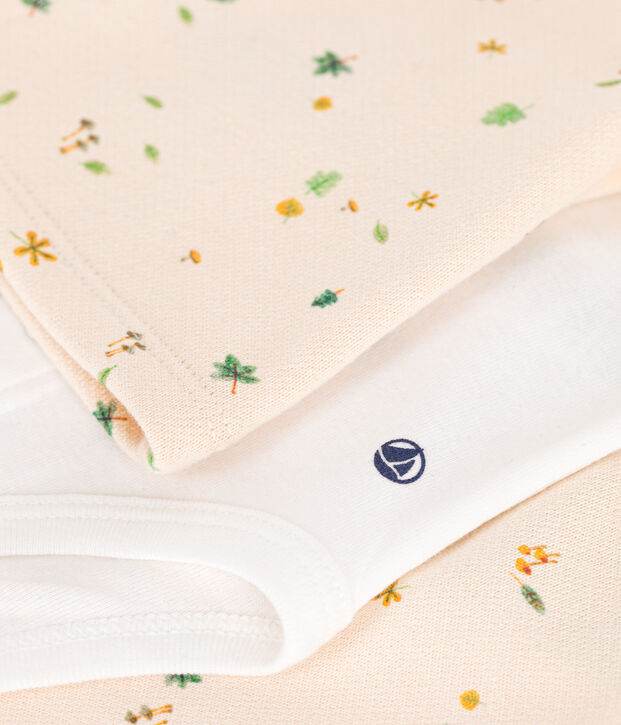3-teiliges Baby-Set aus Molton naturfarben/vielfarbig