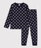 Kinderpyjama aus Doppeljersey mit Sternmotiv blau SMOKING/weiss MARSHMALLOW