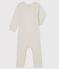 Langärmeliger Baby-Body aus Wolle und Baumwolle weiss MARSHMALLOW