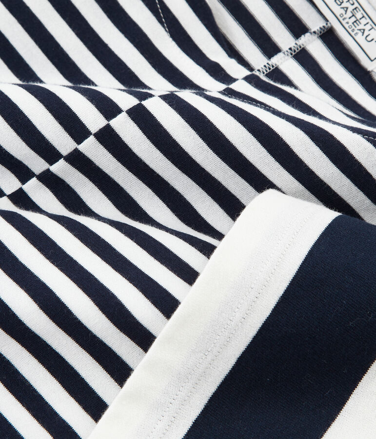 Kurz&auml;rmeliges grafisches t-shirt damen blau/weiss