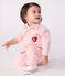 Langer Baby-Overall aus einfarbiger Baumwolle im Tankwart-Stil rosa JOLI