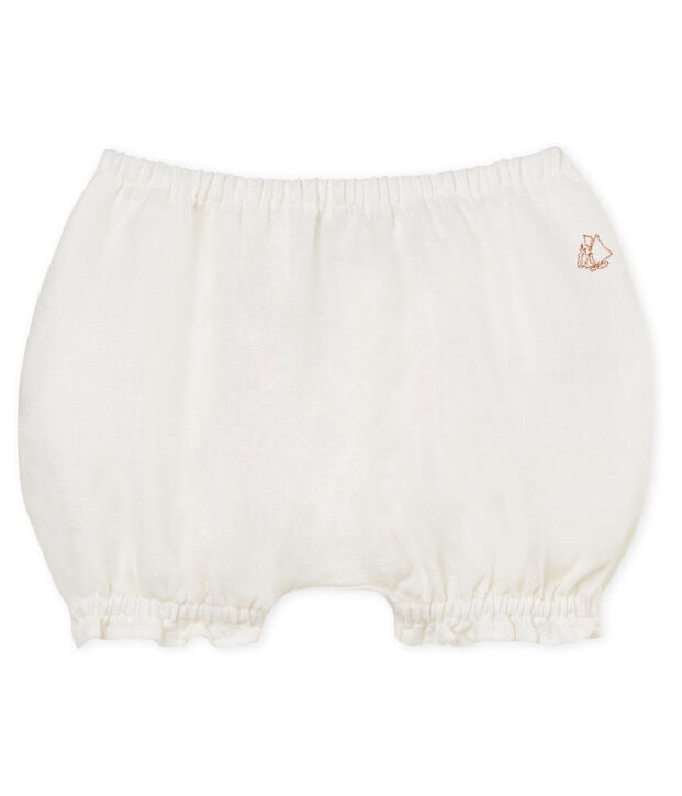 Baby-bloomer-h&ouml;schen aus leinen m&auml;dchen weiss