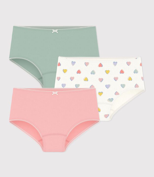 Set Kinder-Shortys aus Baumwolle mit Herzmotiv vielfarbig