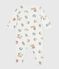 Strampler aus bedrucktem Doppeljersey weiss MARSHMALLOW/weiss MULTICO