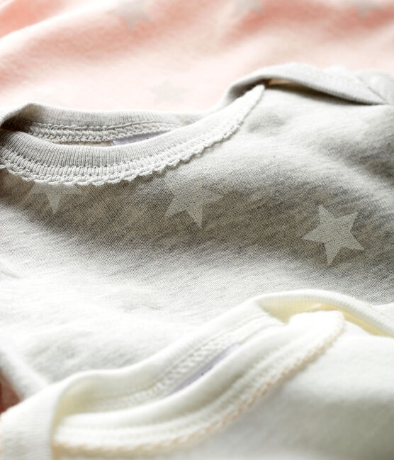 Trio langärmelige Baby-Bodys für Mädchen variante 1