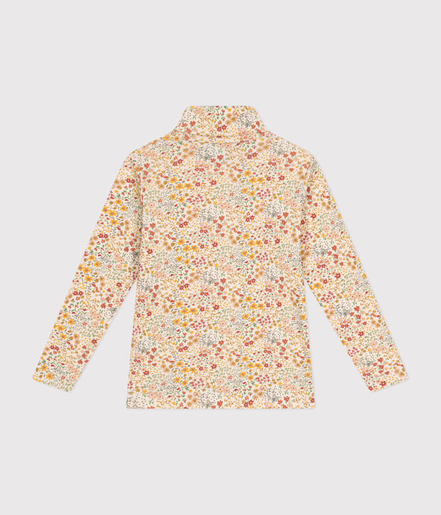 Kinder-Rollkragenshirt f&uuml;r M&auml;dchen naturfarben/braun/vielfarbig