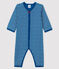 Blauer Baby-Strampler ohne Fuß aus Doppeljersey für Mädchen blau MAJOR/weiss ECUME