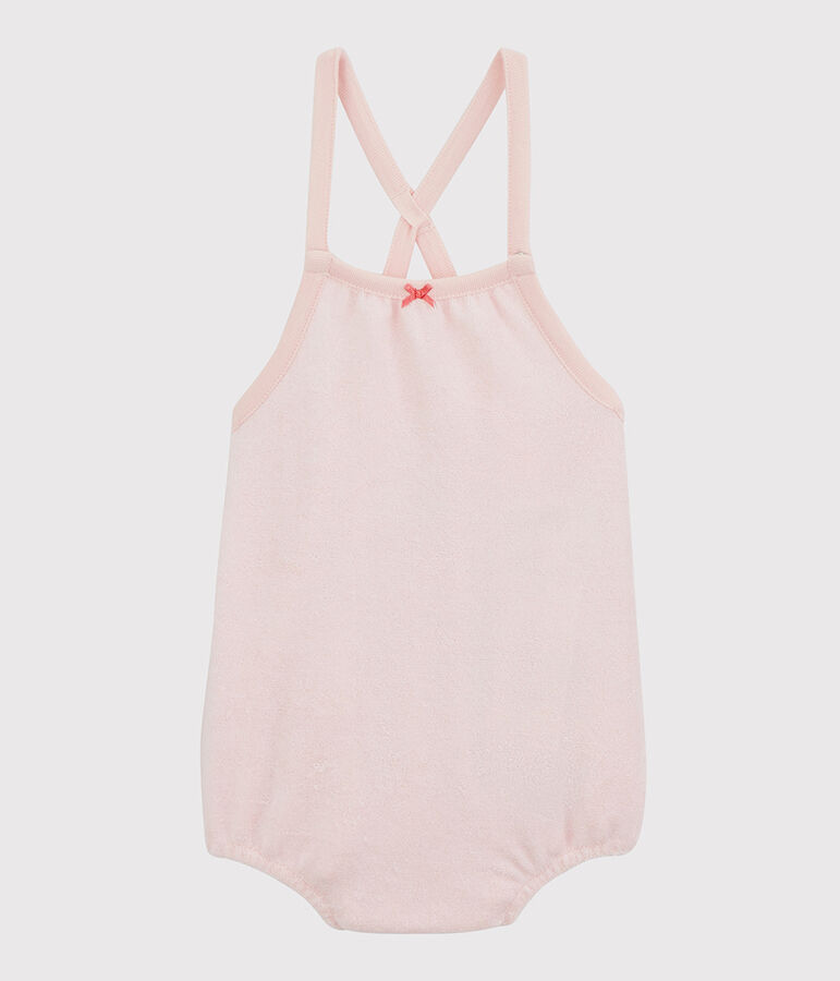Baby-Einteiler aus Bio-Baumwoll-Frottee in Rosa f&uuml;r M&auml;dchen rosa MINOIS