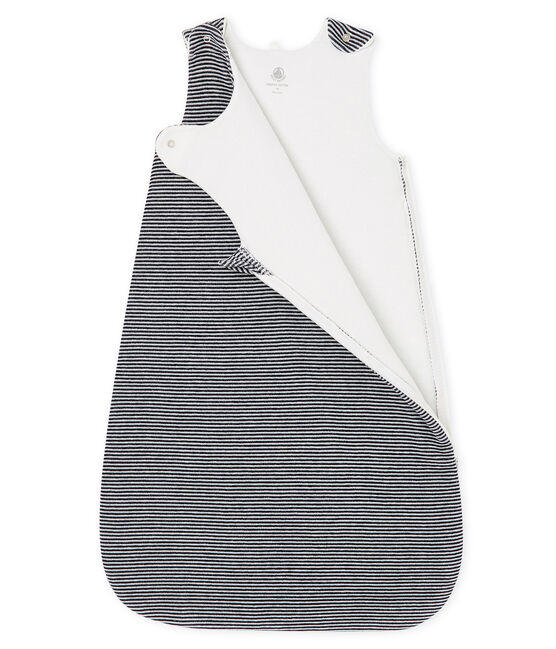 Babyschlafsack aus Velours blau SMOKING/weiss MARSHMALLOW