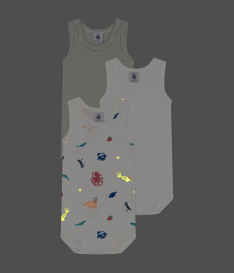 3er-Set &auml;rmellose Bodys aus Baumwolle mit Meerestiermotiven variante 1
