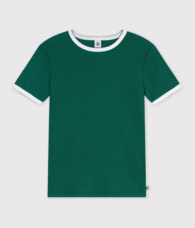 Kurz&auml;rmeliges Damen T-Shirt aus einfarbiger Baumwolle TREE