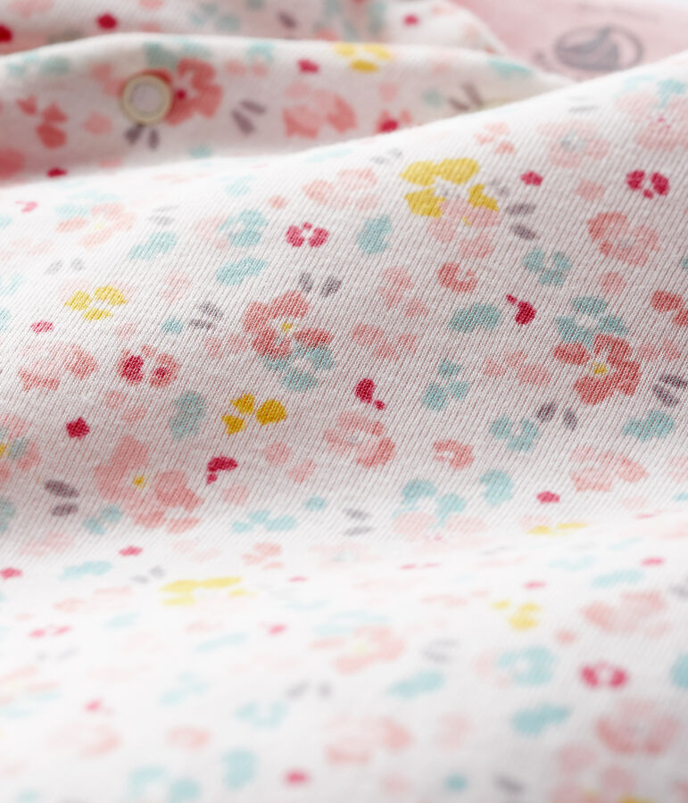 Langer Baby-Overall aus Rippstrick weiss/vielfarbig