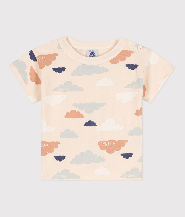 Kurz&auml;rmeliges Baby-T-Shirt aus bedrucktem Jersey naturfarben/vielfarbig