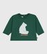 Langärmeliges Baby-T-Shirt aus Baumwolle mit Katzenmotiv