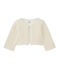 Gestreifter Baby-Mädchen-Cardigan weiss MARSHMALLOW/gelb DORE