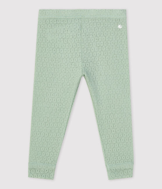 Baby-Leggings aus Ajour-Strick grün HERBIER