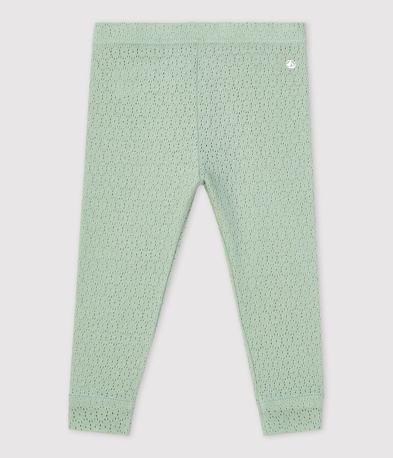 Baby-Leggings aus Ajour-Strick gr&uuml;n