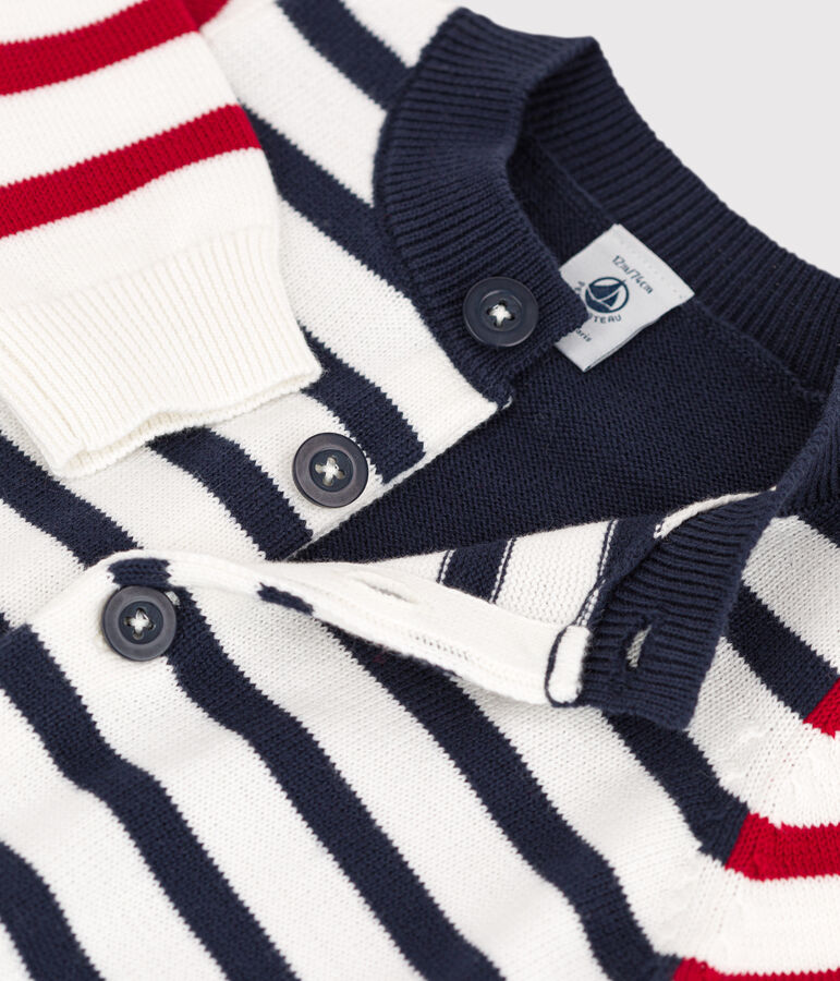 Baby-Cardigan aus Baumwollstrick weiss/vielfarbig