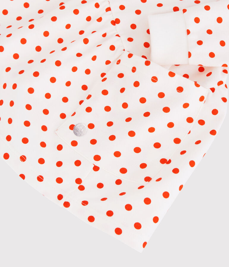 Baby-Kleid aus Molton f&uuml;r M&auml;dchen weiss/orange