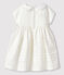 Baby-Festtagskleid aus Satin für Mädchen. weiss MARSHMALLOW