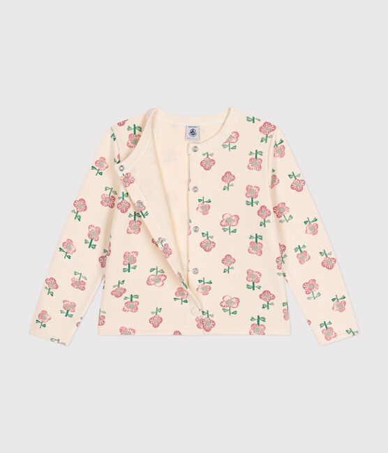Kinder-Cardigan aus Molton für Mädchen weiss AVALANCHE/ MULTICO
