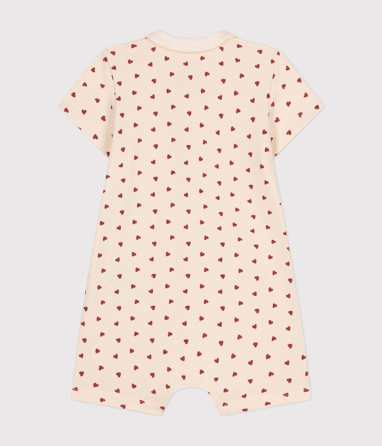 Kurzer Baby-Overall aus leichtem Molton naturfarben/braun