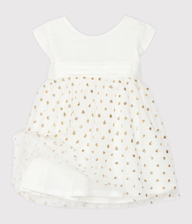 Baby-Kleid f&uuml;r M&auml;dchen weiss/gelb