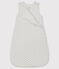 Strampler aus Rippstrick weiss MARSHMALLOW/weiss MULTICO