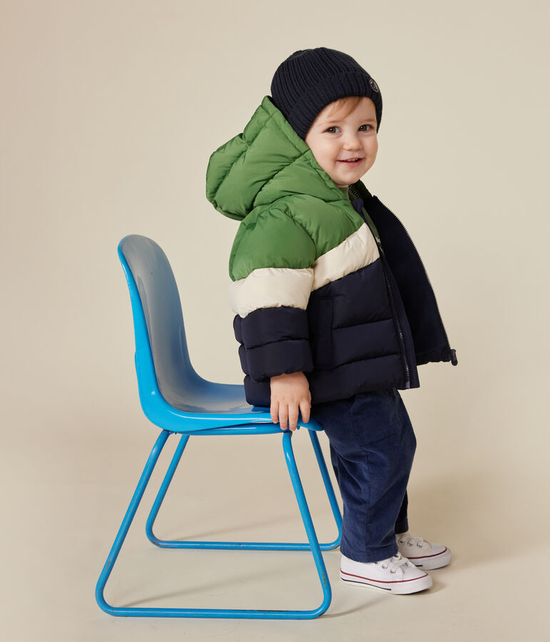 Baby-Winterjacke mit Kapuze im Colorblock PALMERAIE/ MULTICO