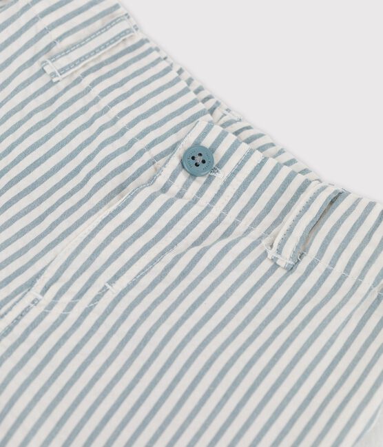 Gestreifte Baby-Shorts aus Seersucker blau BRUT/weiss MARSHMALLOW